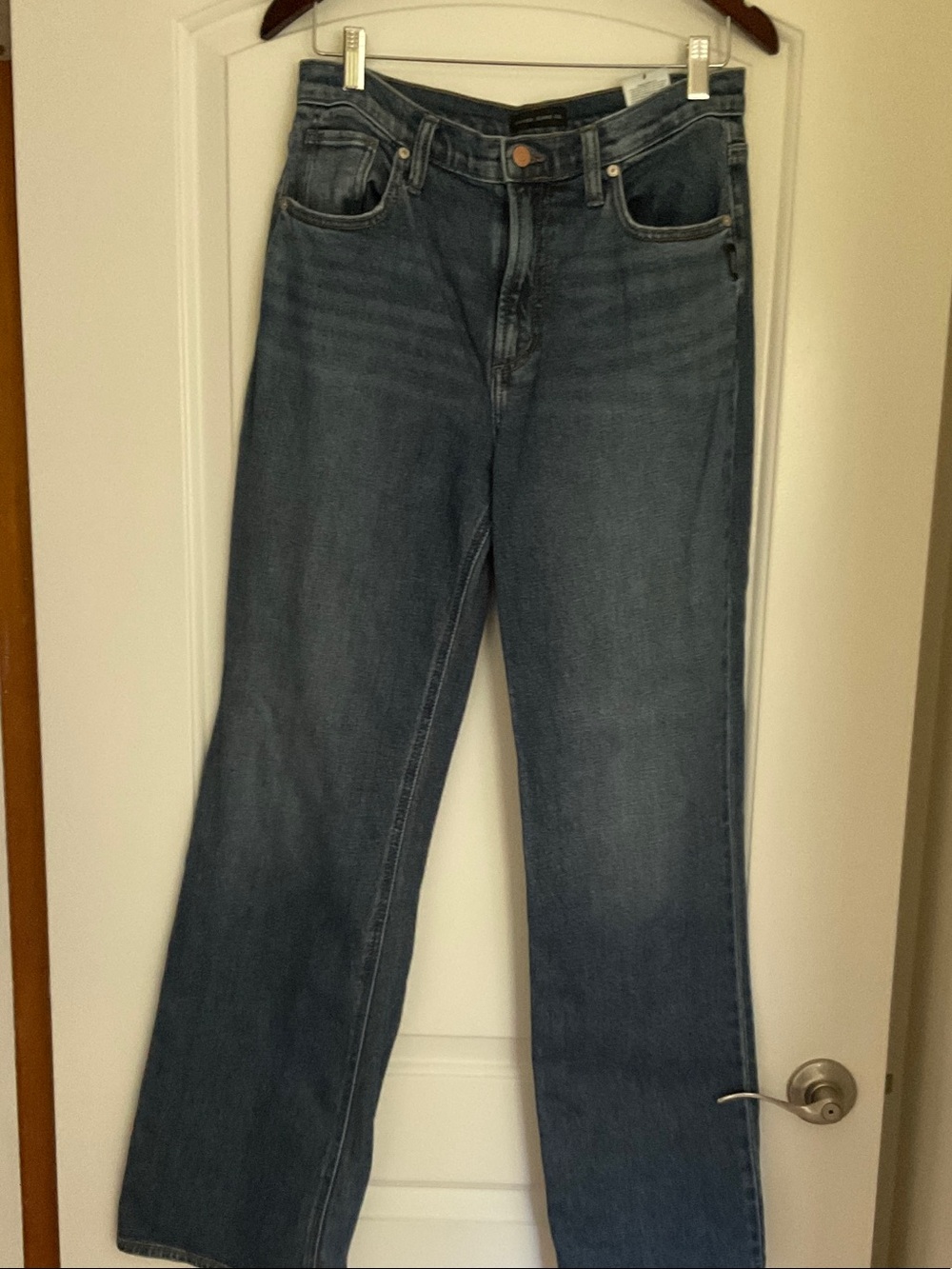 Silver Jeans Dark Blue Denim Flare Jeans with Copper Accent